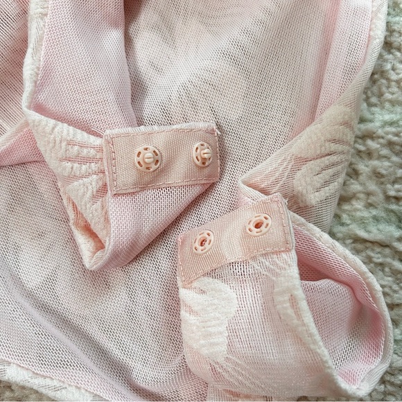 NWT LC Lizette Collection Pastel Pink Bow Bodysuit Square Neck Size Medium - Picture 11 of 11